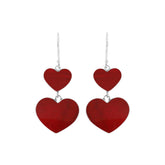 AE-1170-CR Sterling Silver Heart Shape Earring With Coral Jewelry Bali Designs Inc